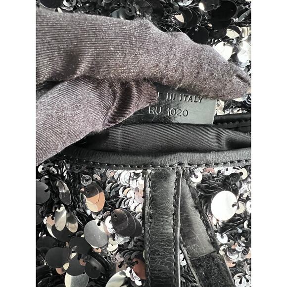 Dior silver sequin saddle bag - Picture 6 of 9